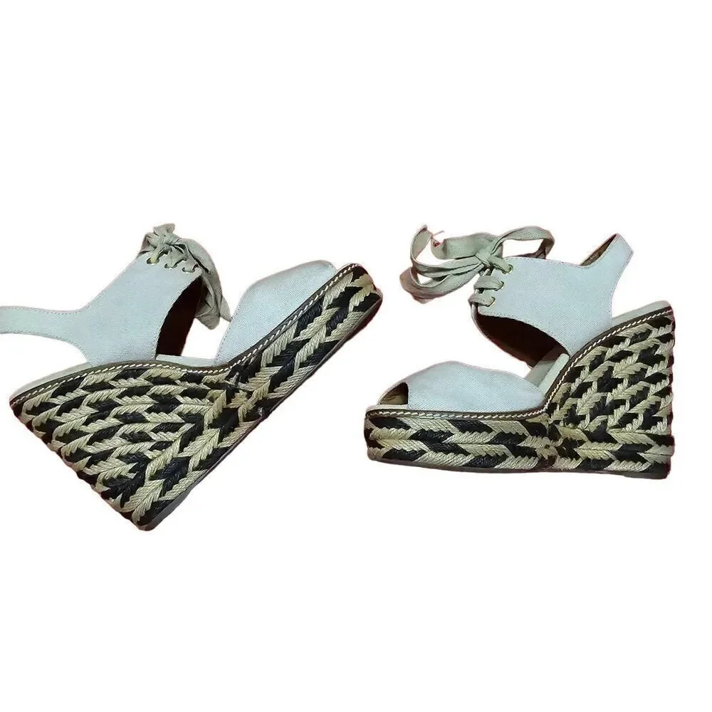 Tory Burch Linley High Wedge Espadrilles